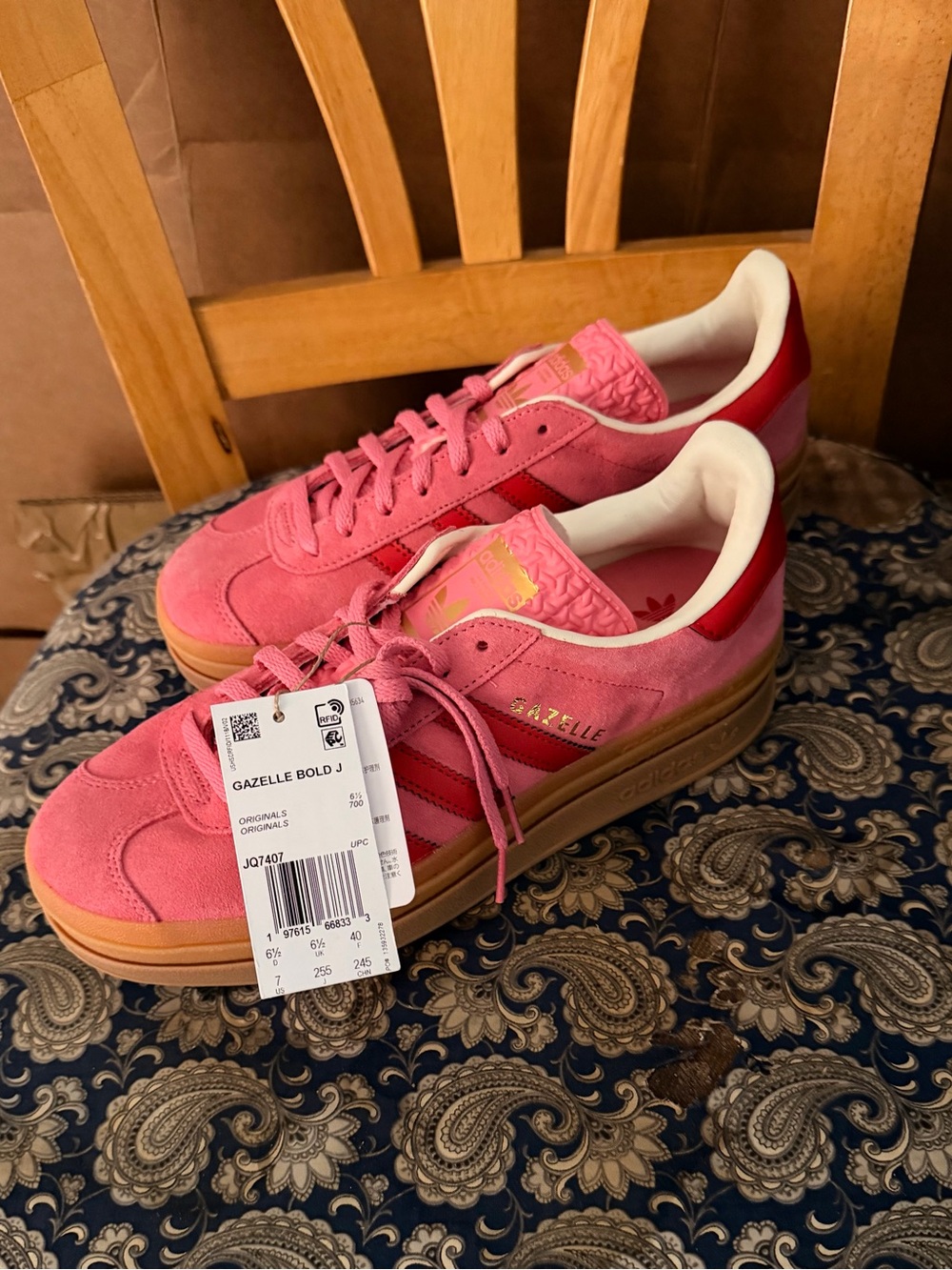 adidas Gazelle Bold Pink Suede Sneakers with Gum Sole